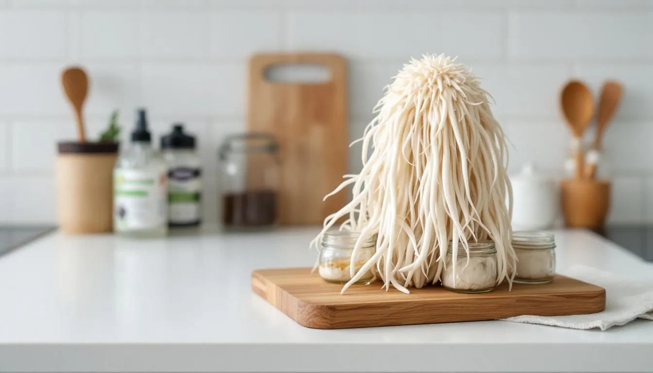 home mushroom grow kit with lion’s mane mushroom