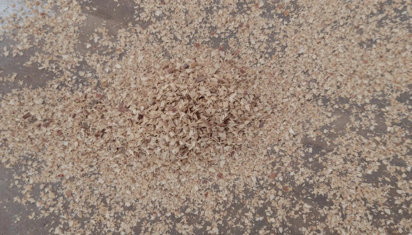 Hardwood sawdust and soybean hulls ready for mushroom substrate