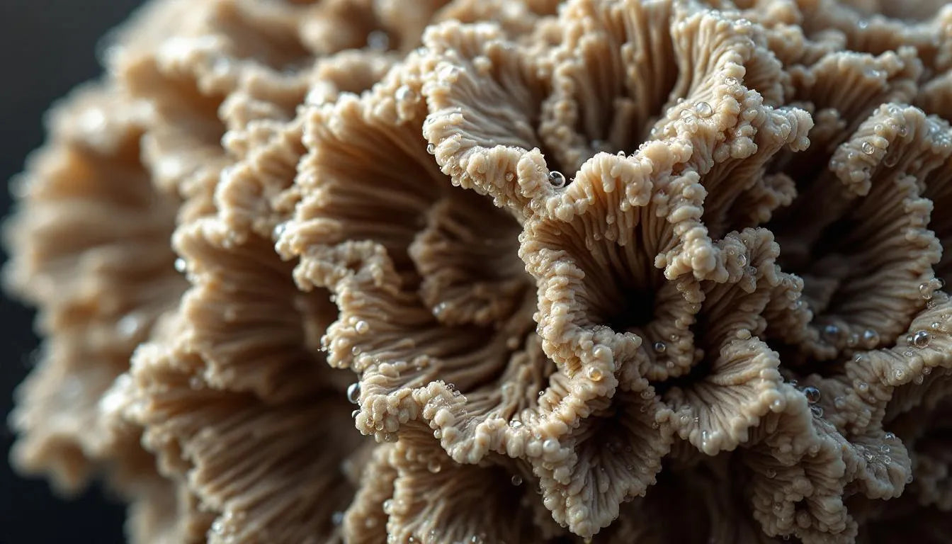 microscopic mushroom cap cells interacting with moisture