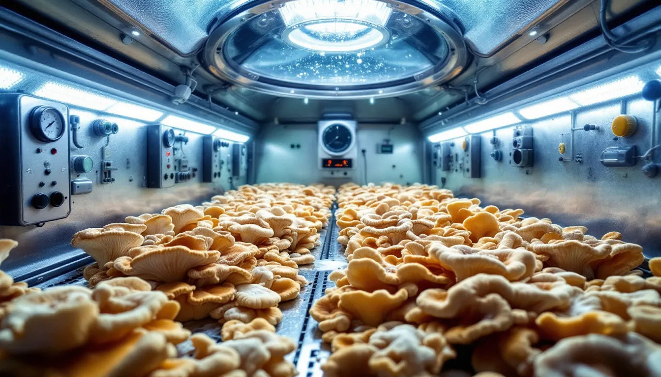 Environmental sensor in mushroom growing chamber