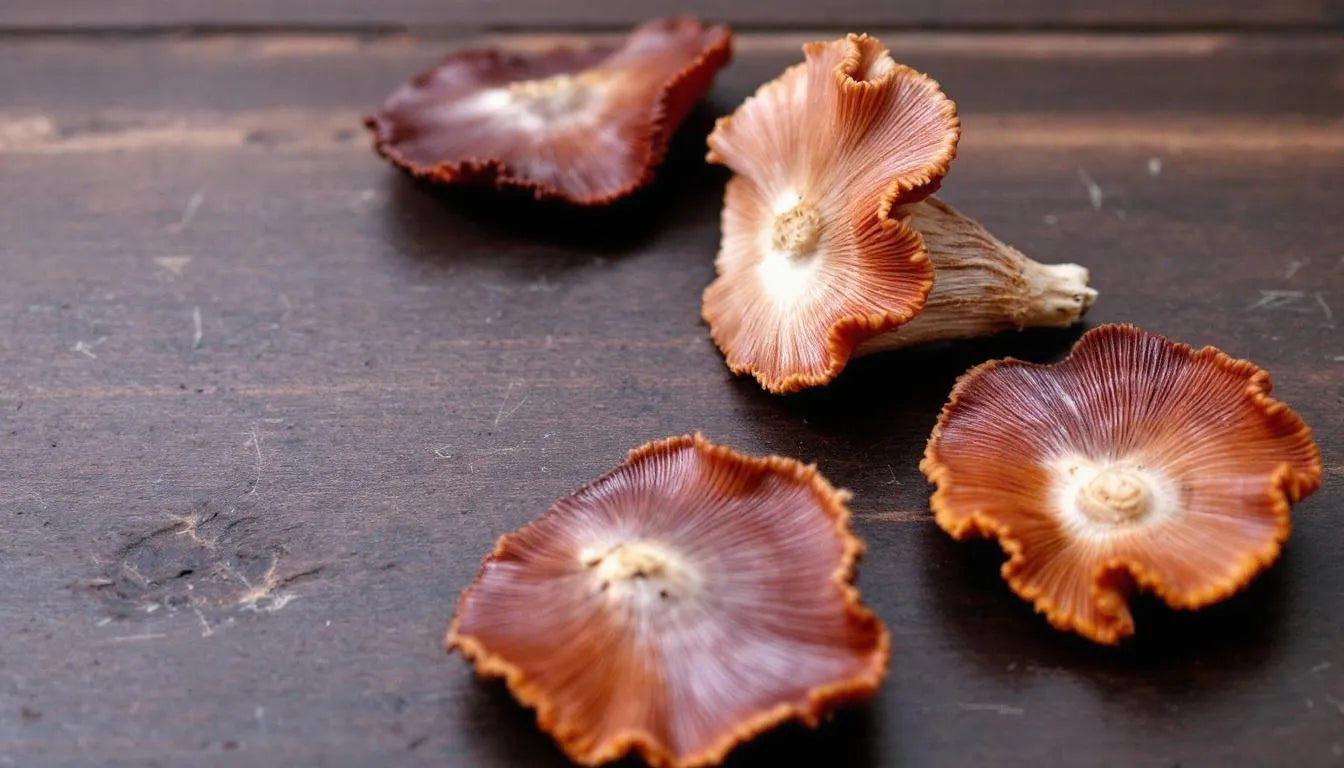 Fresh reishi mushrooms used for gut health