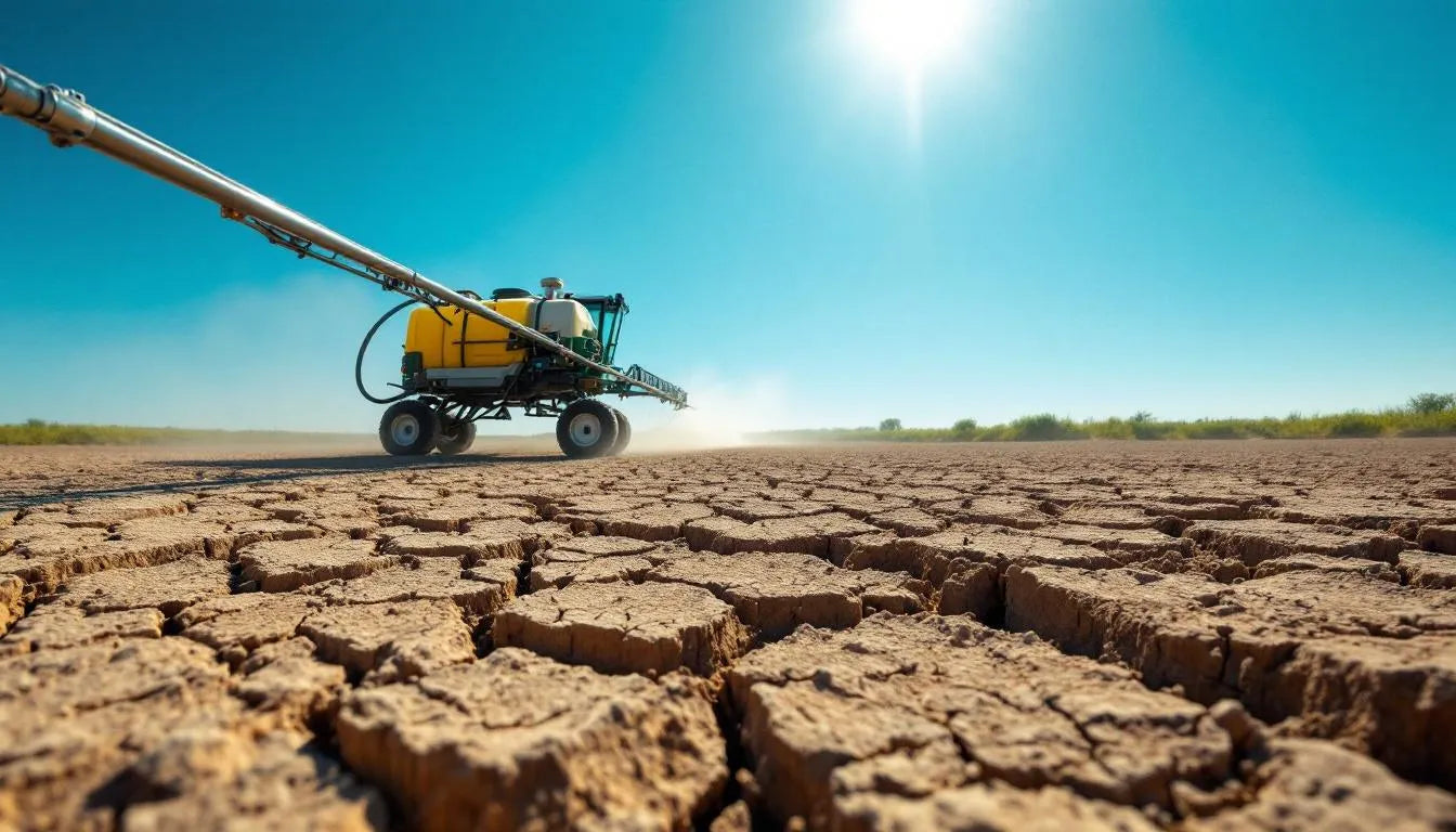 Damaged soil from pesticide use showing microbial loss