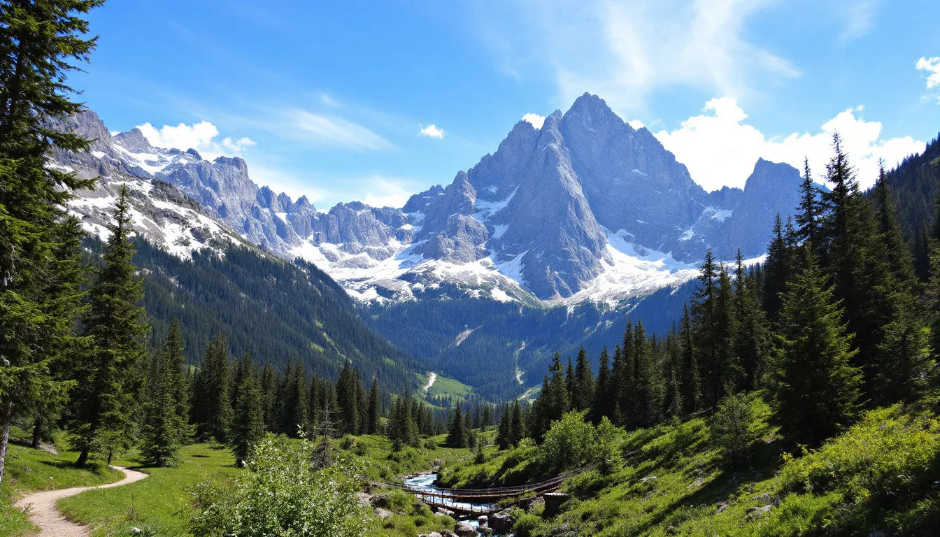 A breathtaking view of Telluride’s mountain landscape surrounded by alpine forests.