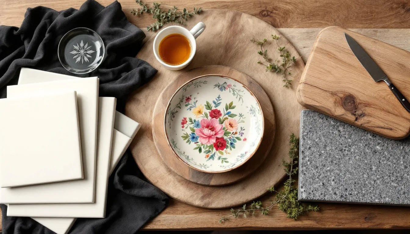 different mushroom substrate ingredients laid out on wooden table