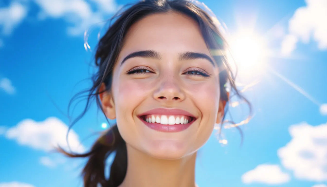 Happy individual outdoors symbolizing relief from depression and anxiety