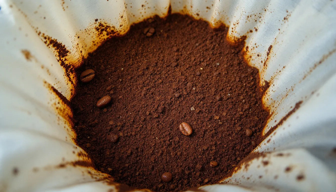 moist used coffee grounds suitable for mushroom growing
