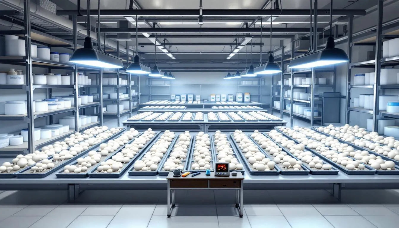 Clean and organized layout in scalable mushroom substrate facility