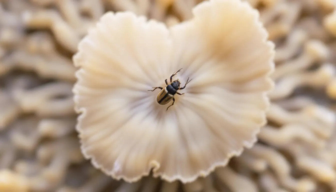 Close-up of fungus specifically infecting an insect