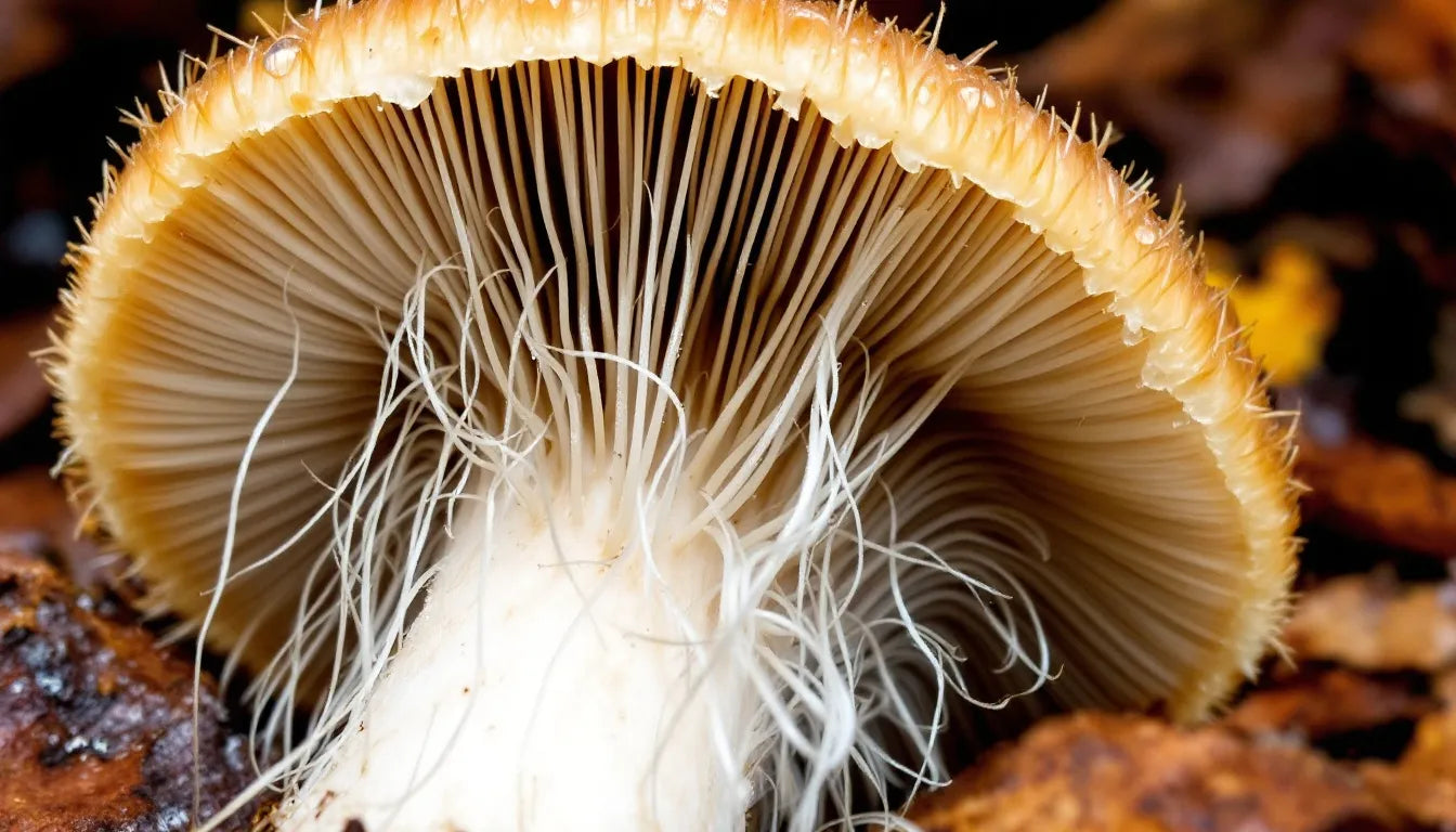 Lion’s Mane mushroom with white shaggy spines