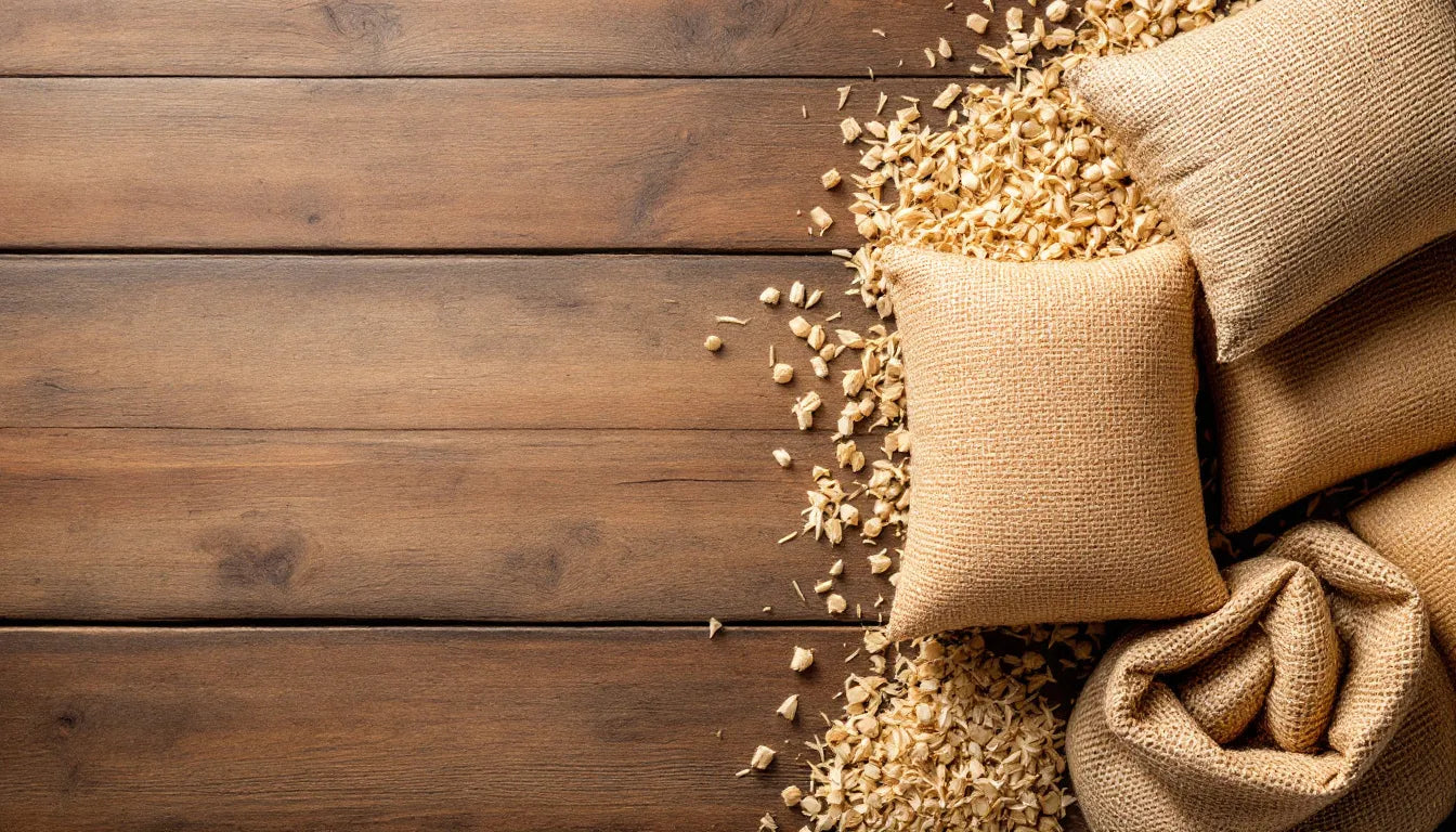 Straw and coco coir used as mushroom growing substrates