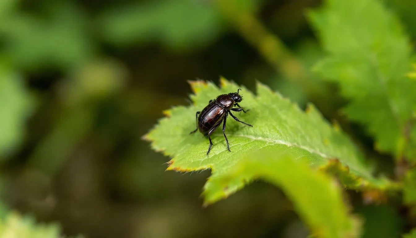 Leaf beetle on saltcedar tree showing biological control