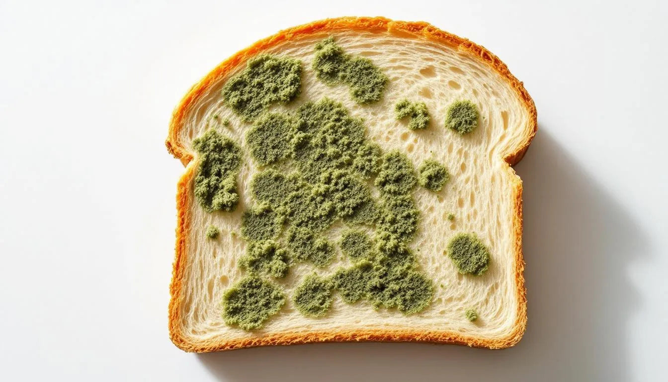 Close-up of mold on a slice of bread