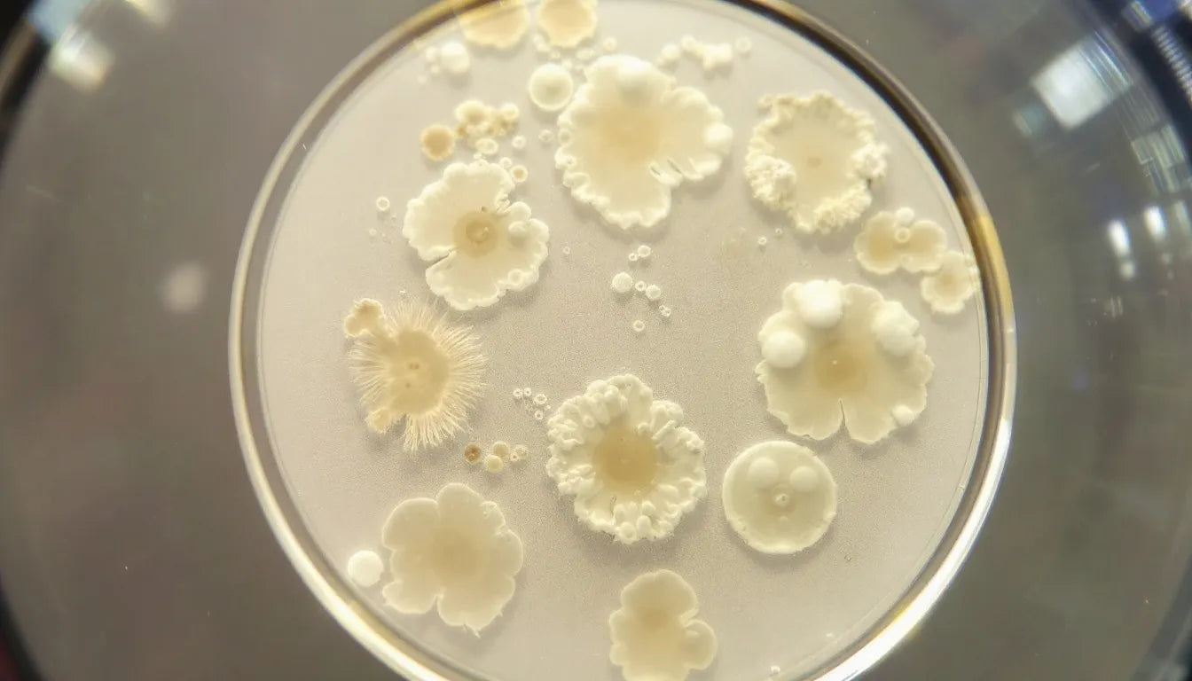 Psilocybin mushroom spore prints on glass microscope slides