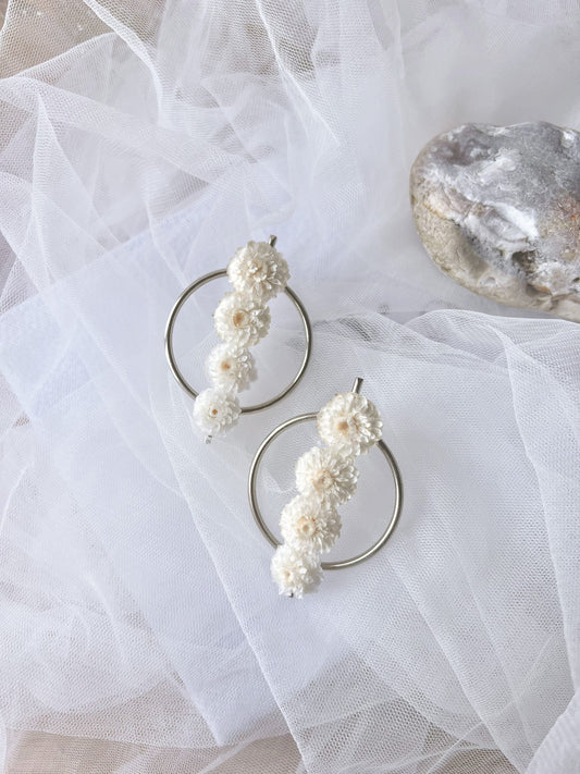 Handmade Real Flower Earrings, Dried Flowers, Boho Wedding Bridal Acce –  Casa & Flores