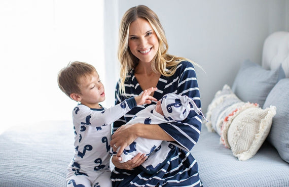 mommy and newborn baby boy matching outfits