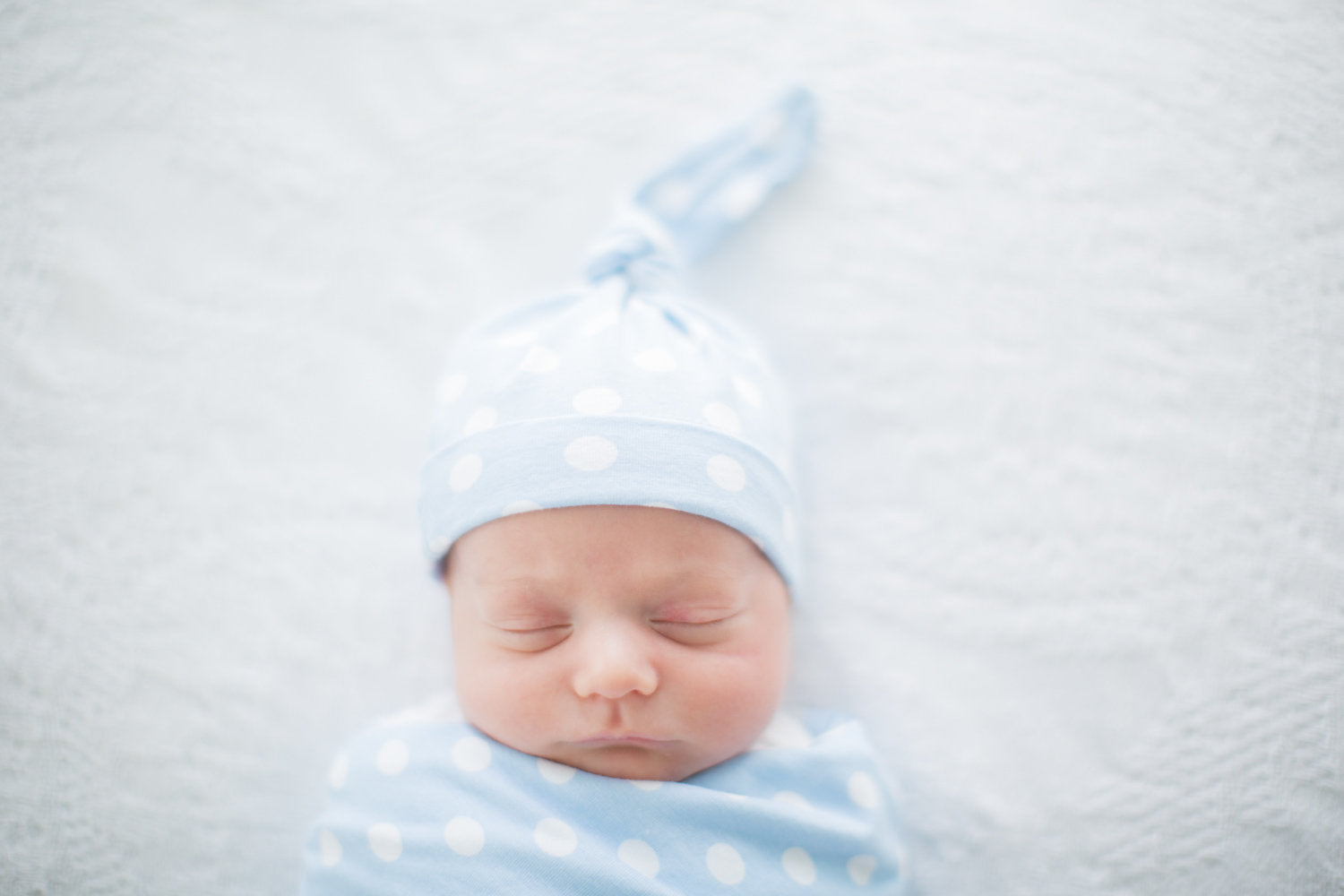 Nicole Blue Polka Dot Blanket and Hat Set | Baby Be Mine