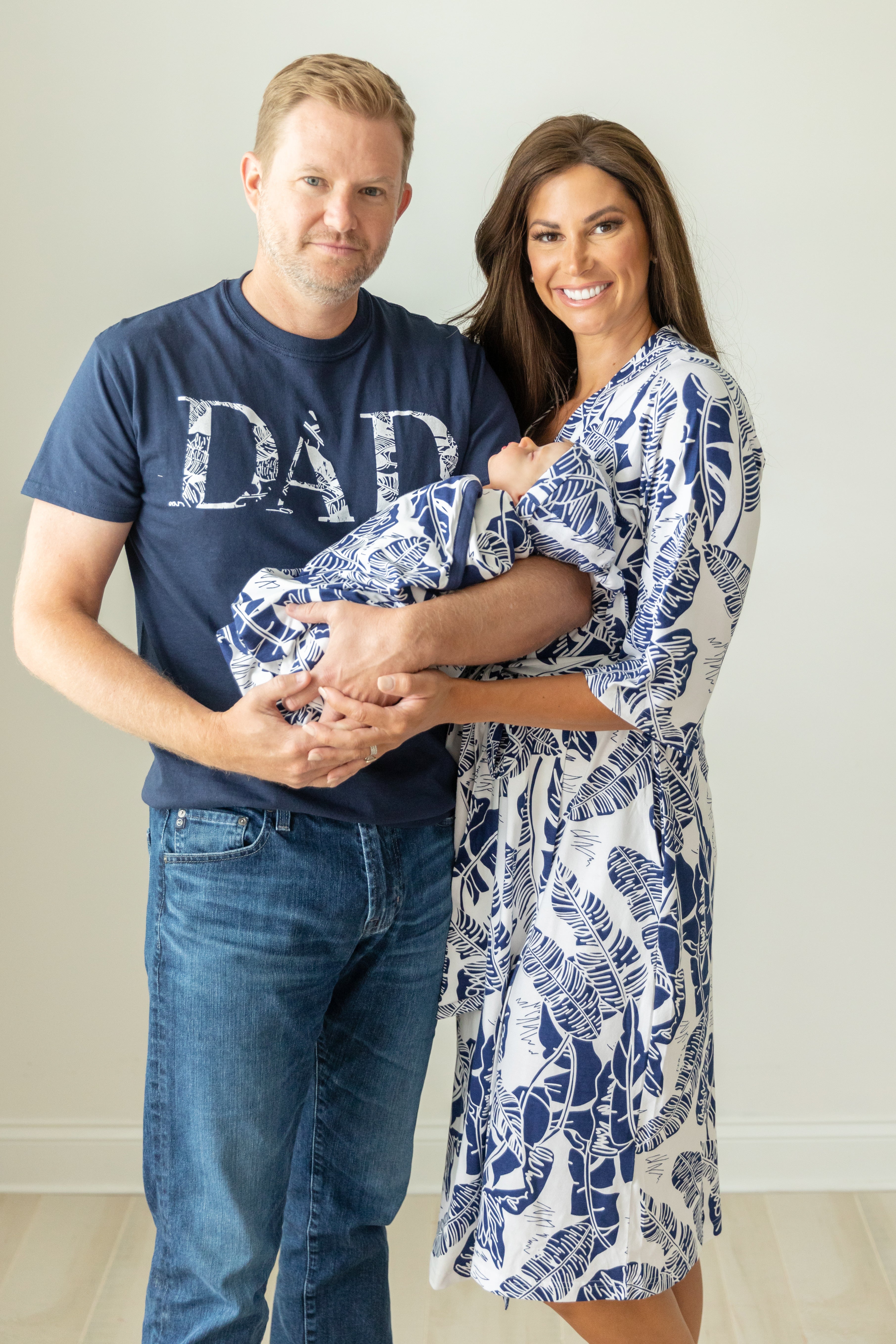 Serra Robe & Newborn Swaddle Blanket Set & Dad T-Shirt