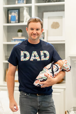 Rainbow Pregnancy/Postpartum Robe & Swaddle Set & Dad T-Shirt