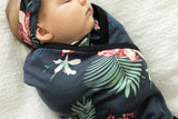 Sage Green Pregnancy & Postpartum Robe & Elise Swaddle Blanket Set