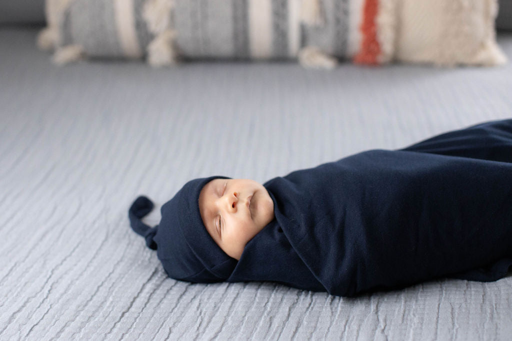 navy swaddle