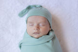 Mila Pregnancy & Postpartum Robe & Sage Green Swaddle Blanket Set