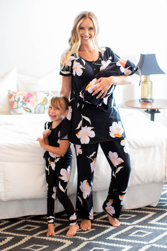 Willow Maternity Nursing Pajamas & Big Sister Pajamas Family