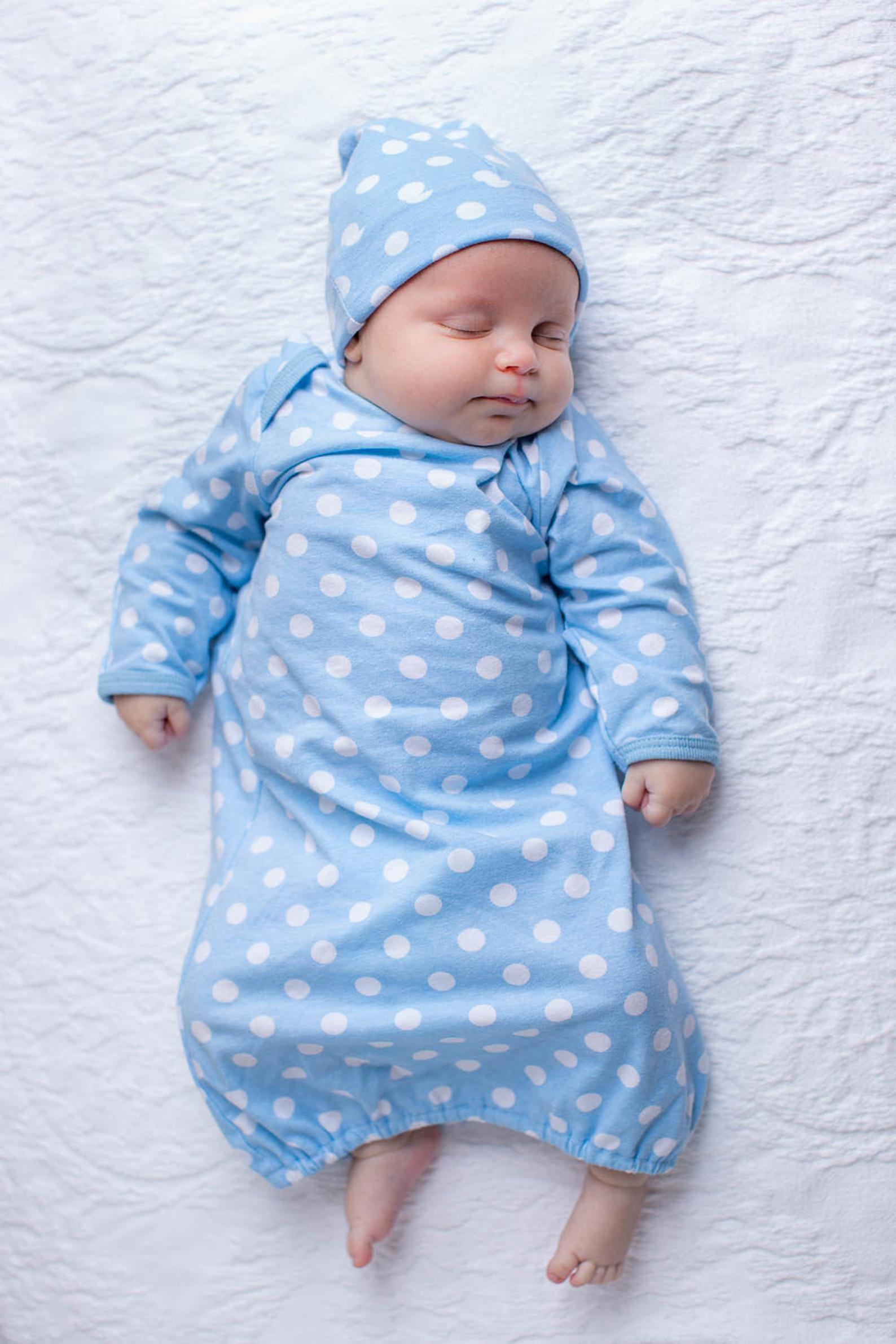baby gown and hat