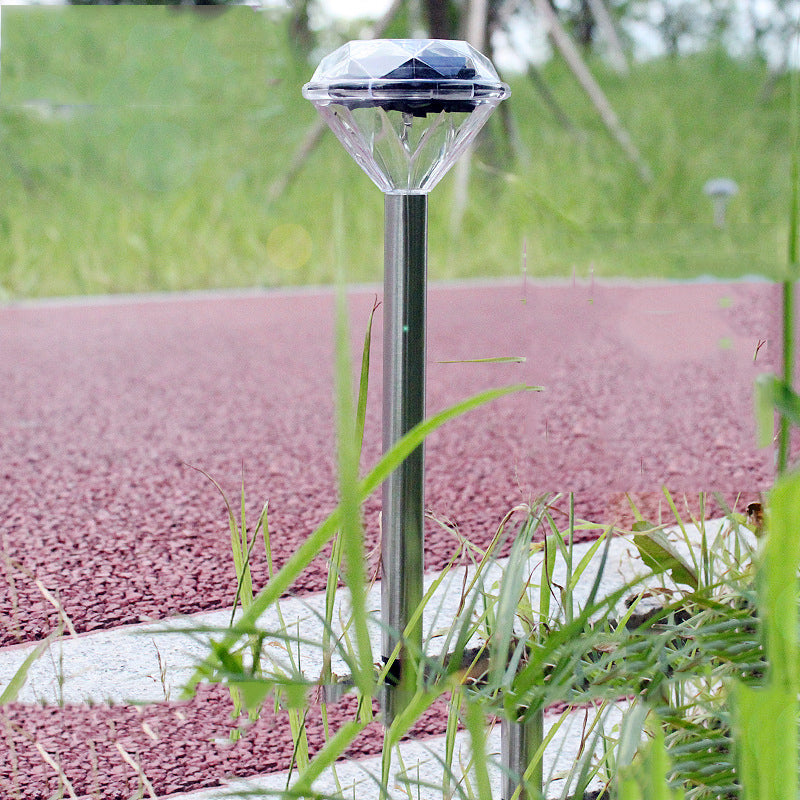 Solar-powered straight pole diamond Lawn lamp Get Me Products