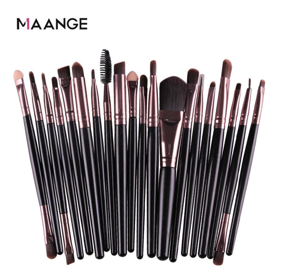 MAANGE 20pcs Makeup Brushes Sets Eye Cosmetic Powder Foundation Blending Eyeliner Eyelash Eyebrow makeup Soft Hair Beauty tool Get Me Products