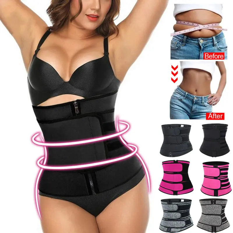 Women Waist Trainer Slimming 2-3 Belts Workout Shaper Corset Tummy Sweat Shapewear Bodysuits GetMeProducts