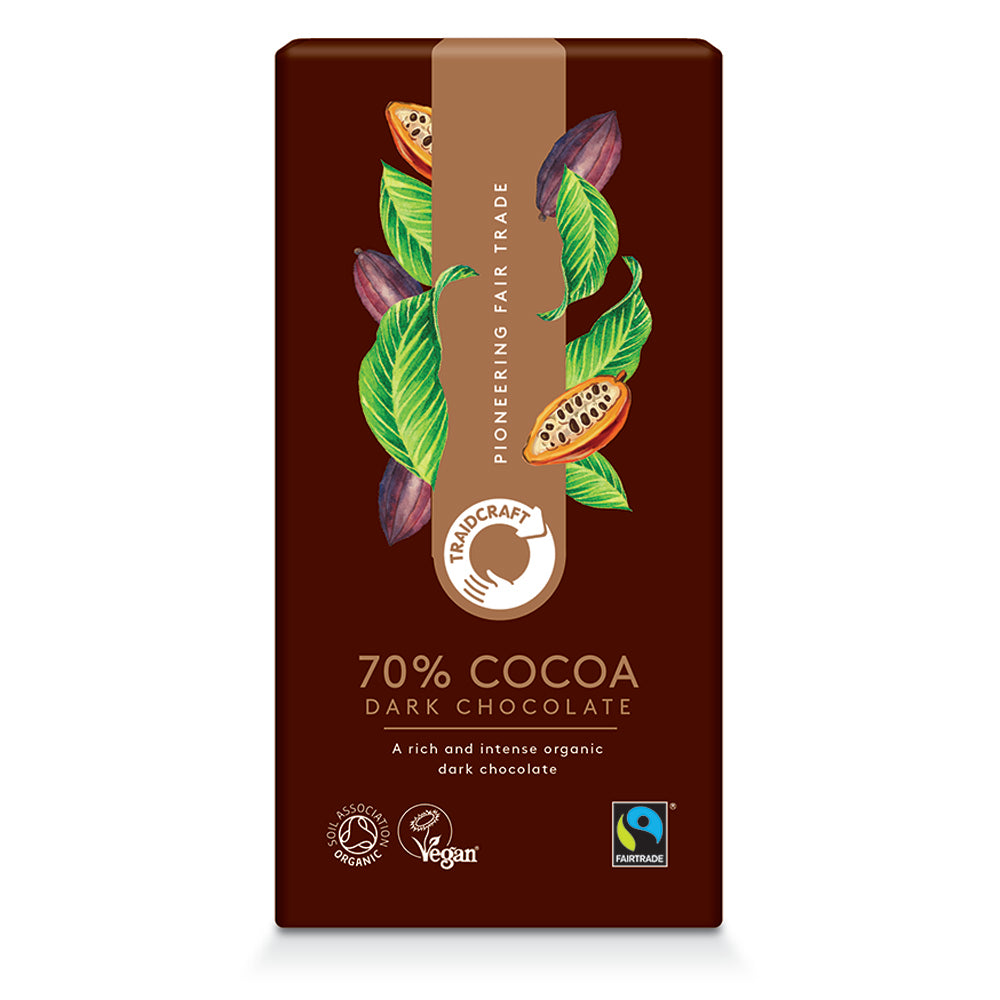 Image of Traidcraft Fairtrade Organic 70% Dark Chocolate bar