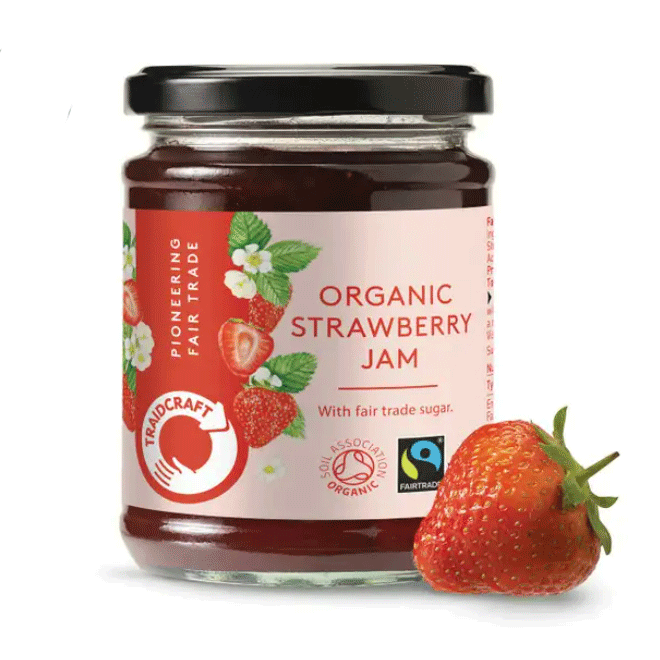 Image of Traidcraft Organic Fair Trade Strawberry Jam