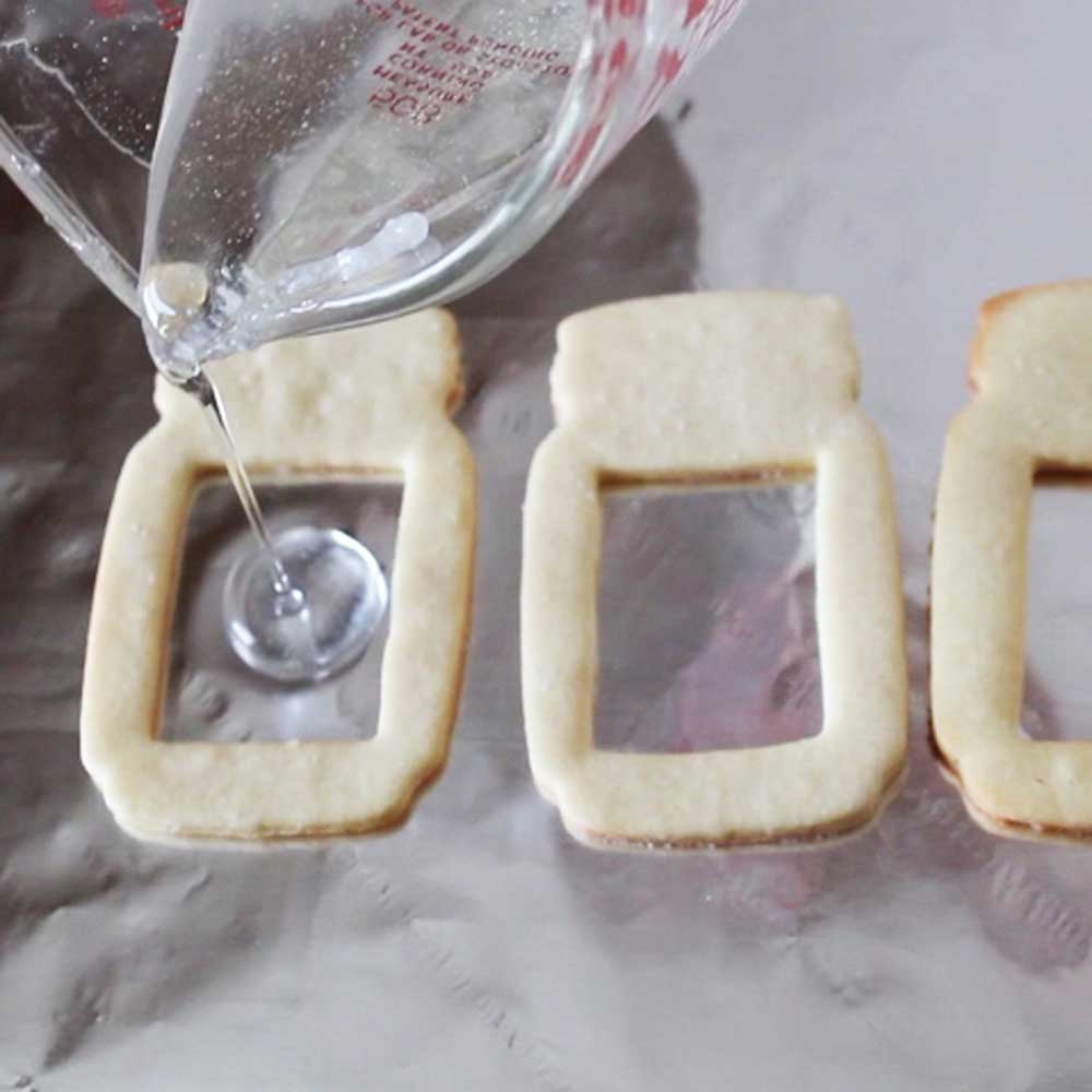Mason Jar Cookies with Candy Glass Isomalt