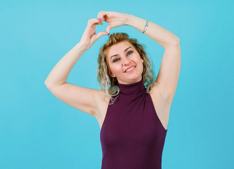 happy women with bright underarms
