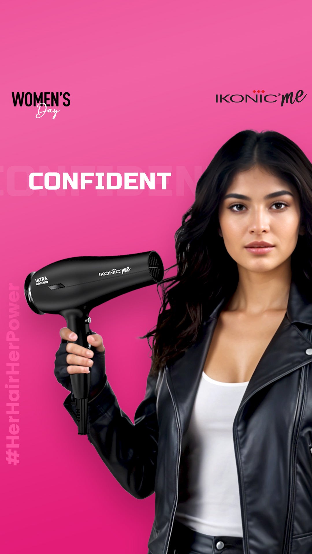 Unstoppable spirit, unstoppable shine! 
Quick-dry. Long-lasting shine. Confidence that flows.
With Ultralight 2000, your hair is as bold as your journey!

#herhairherpower 
#IkonicMe #MyStyle #IkonicTool #IkonicHair #StylingTool #EffortlessStyling #Travefriendly #FestivalVibes #Dryer #Straightener #Styler #Crimper #WeddingStyling #Womensday #8thmarch2025