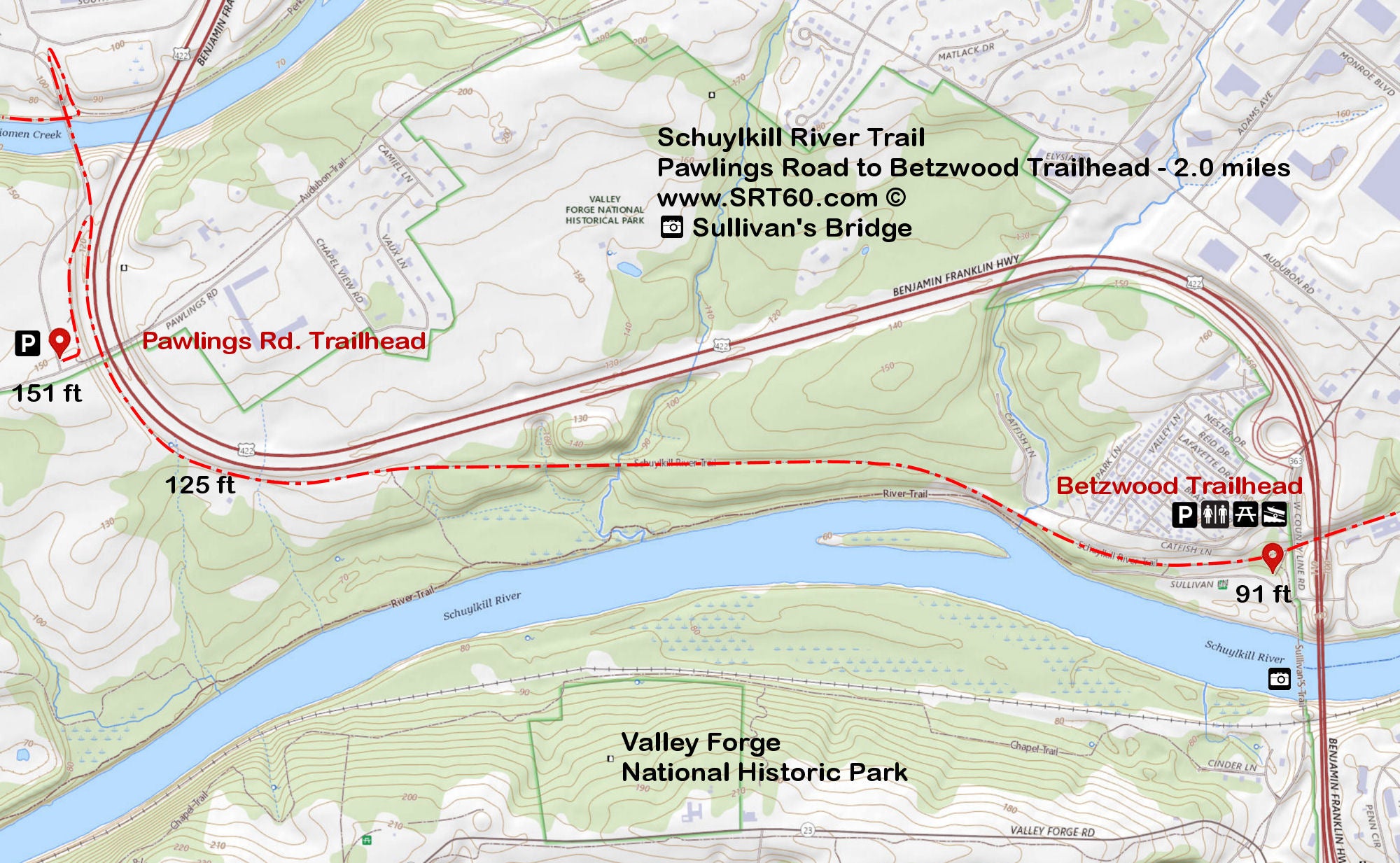 Pawlings Road Trailhead Schuylkill River Trail