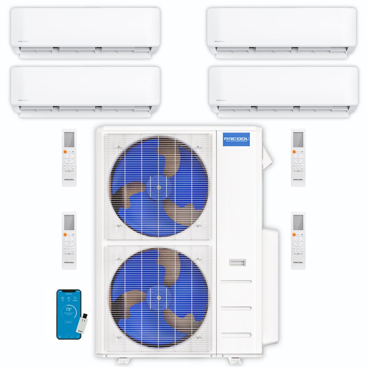 MRCOOL DIY Mini Split - 48,000 BTU 4 Zone Ductless Air Conditioner and Heat Pump DIY-B-448HP12121212