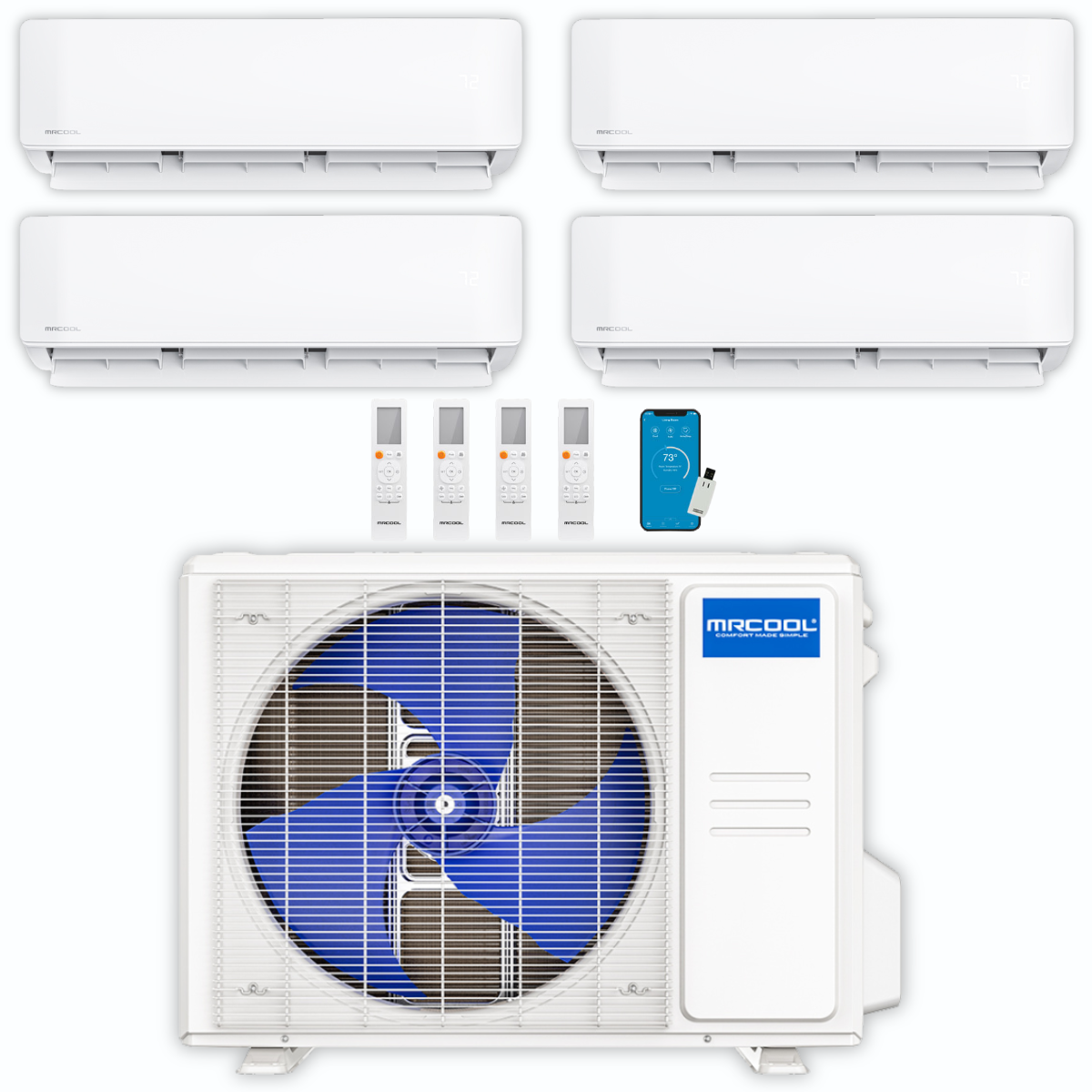 MRCOOL DIY Mini Split - 42,000 BTU 4 Zone Ductless Air Conditioner and Heat Pump DIY-B-436HP09091212