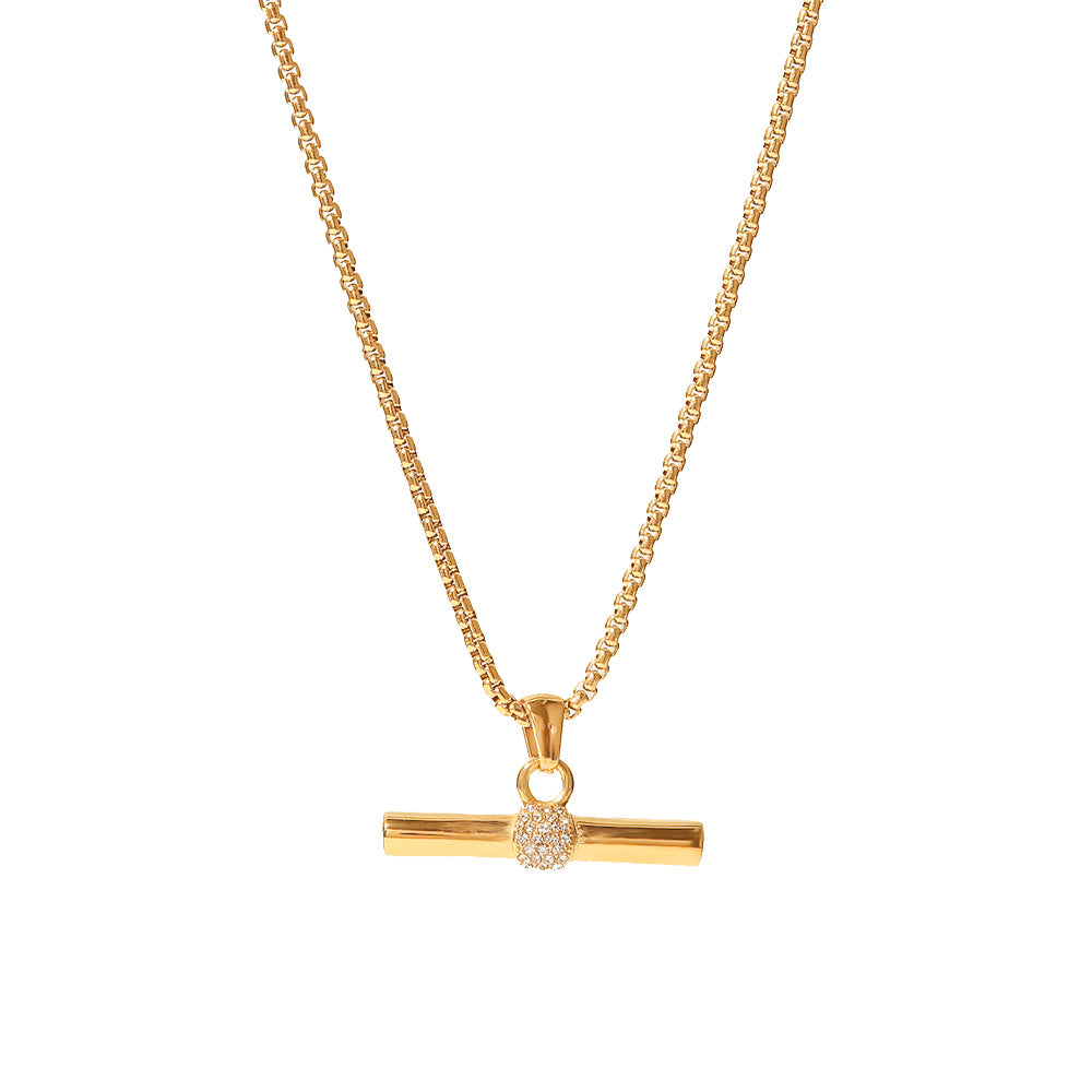 T-Bar Chain Necklace - Gold | Boden US