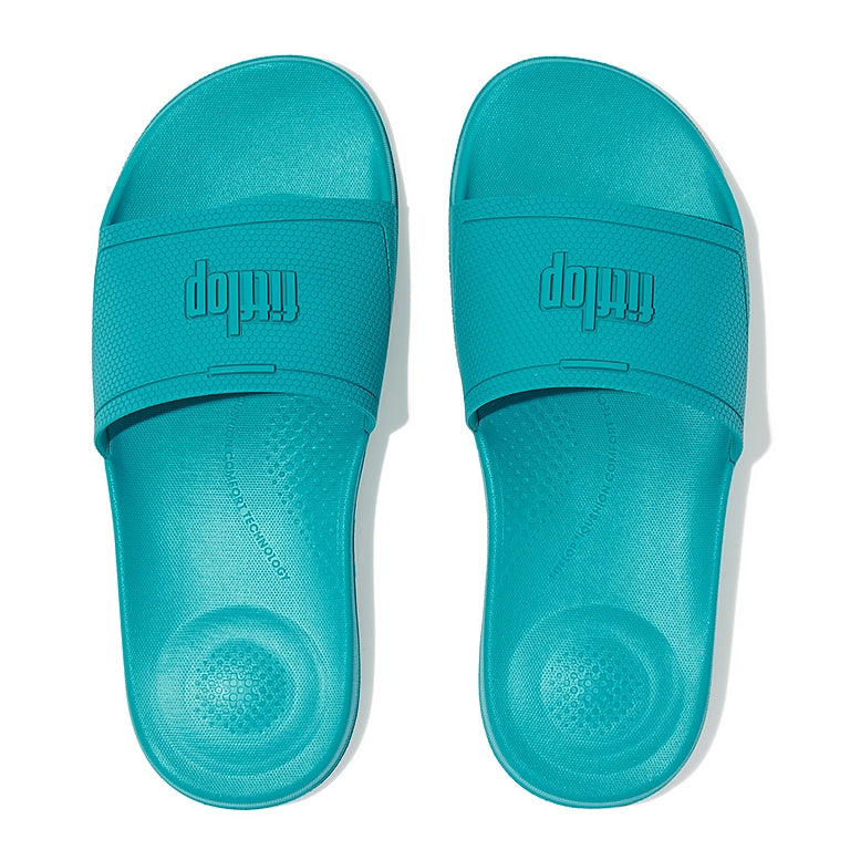 FITFLOPS IQUSHION SLIDES TAHITI BLUE – Blooming Boutique