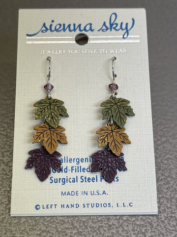 Sienna Sky 3 Leaf Earrings