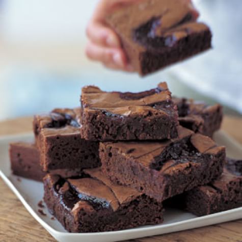 raspberry brownies with jam