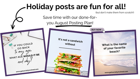 Engaging holiday posts for August
