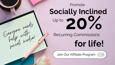 a link to join the Socially Inclined affiliate program. Easy ways to make extra cash? Share simple, effective, affordable social media marketing solutions with those you know and get paid a recurring 20% commission for life!