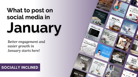 a link to a relevant blog loaded with social media content ideas for social media marketing in January.