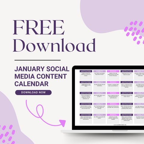 a mock up of our Free January content calendar for social media