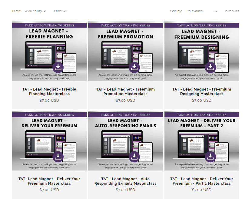 a 6 class, step-by-step DIY Lead Magnet Course: Planning a Lead Magnet, Promoting a Lead Magnet, and Delivering Your Lead Magnet