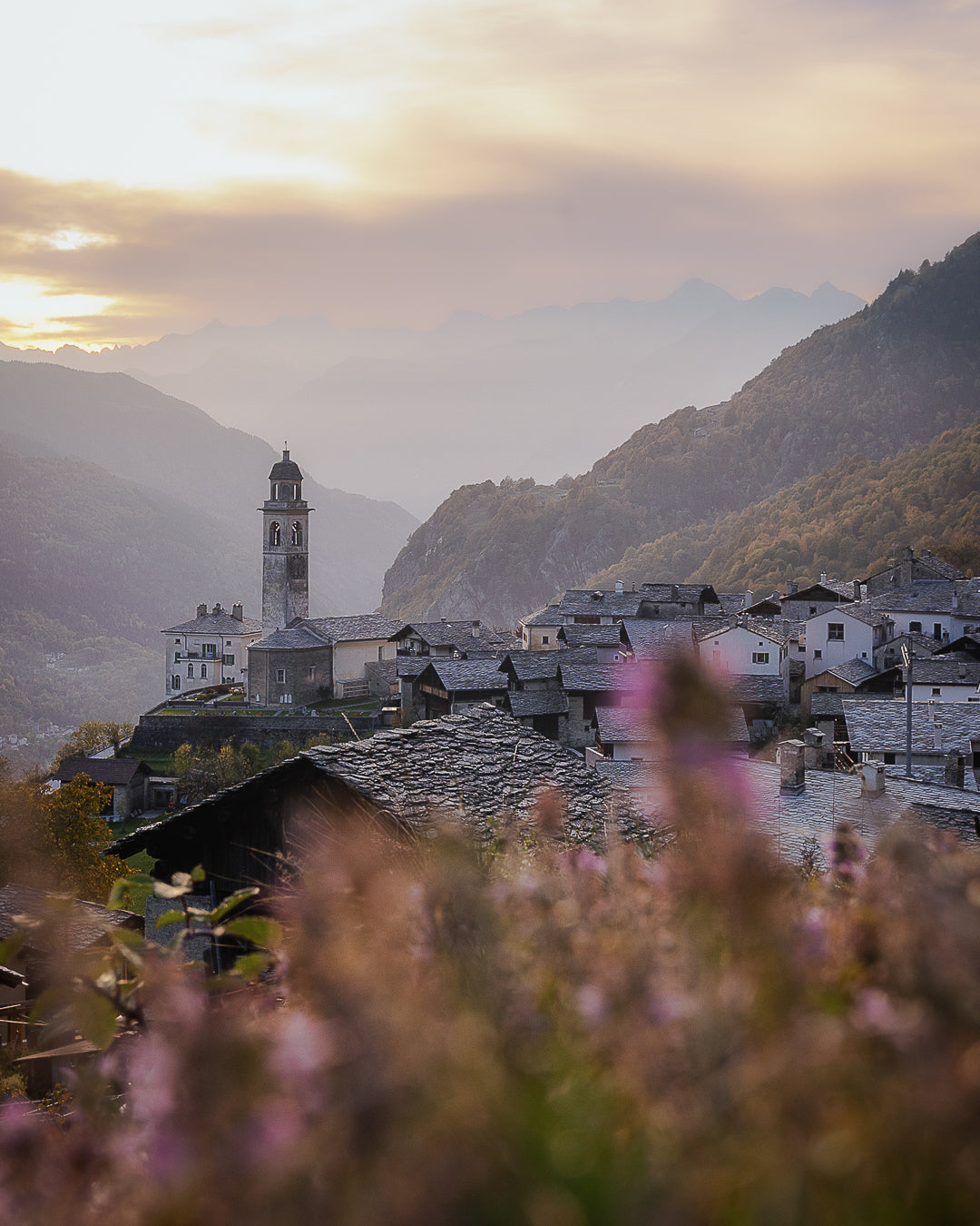 soglio sonnenuntergang
