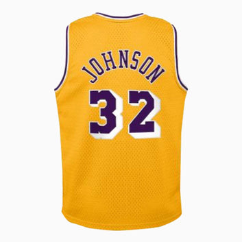 Mitchell & Ness NBA Kids Los Angeles Lakers Magic Johnson 1984- 1985 Swingman Home Jersey Light Gold