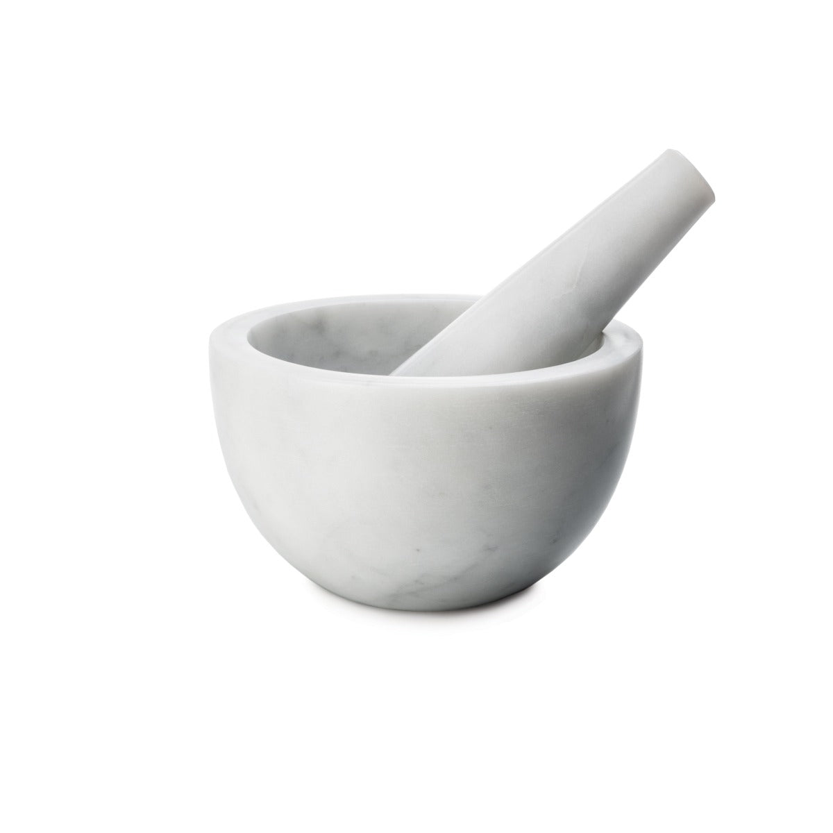 6 White Marble Mortar and Pestle Set